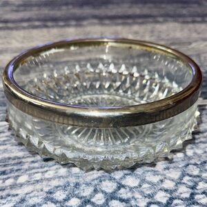 Vintage Genuine Crystal Bowl with Silver-plated Rim (Made In England)